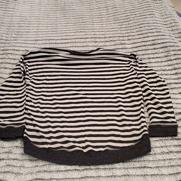 Gray striped high low Cotton Innovation sweatshirt size M - Picture 5 of 6